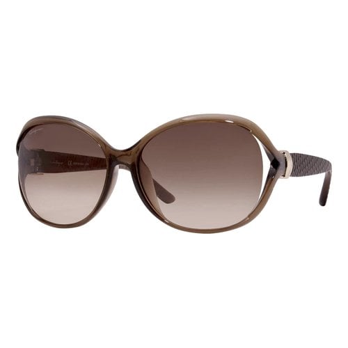 Pre-owned Ferragamo Oversized Sunglasses In Brown