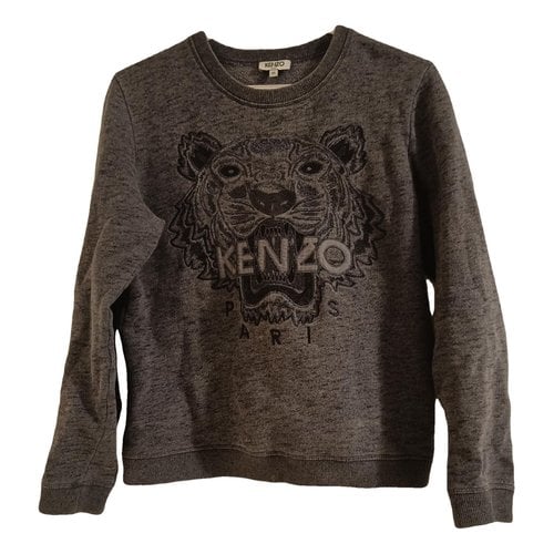 Pre-owned Kenzo Tiger Linen Jumper In Grey