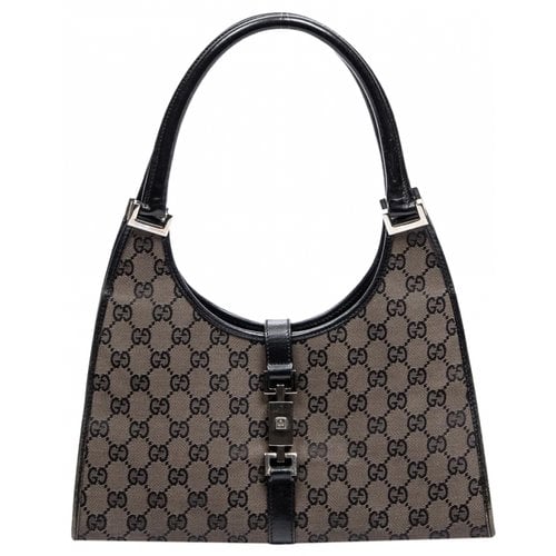 Pre-owned Gucci Jackie Vintage Leather Handbag In Grey