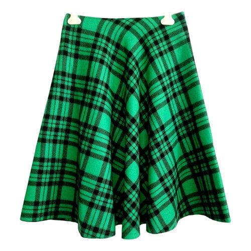 Pre-owned Plan C Wool Mid-length Skirt In Green