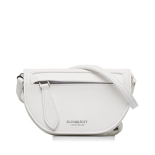 Pre-owned Burberry Olympia Leather Crossbody Bag In White