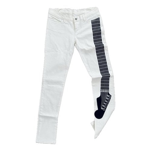 Pre-owned Jeremy Scott Slim Jeans In White