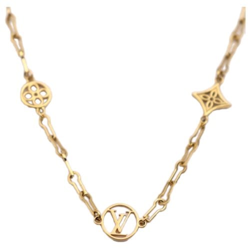 Pre-owned Louis Vuitton Monogram Necklace In Gold