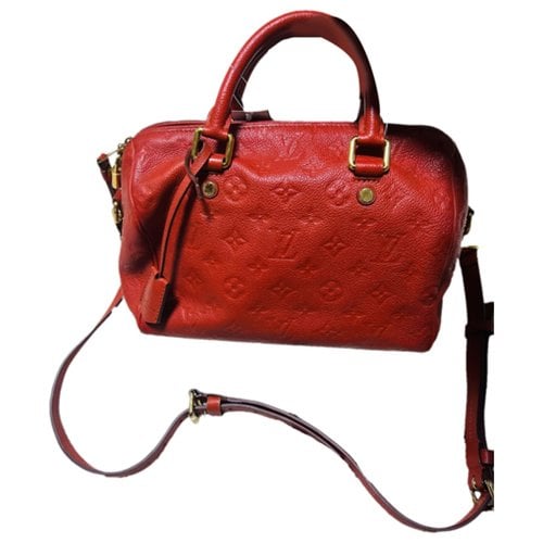Pre-owned Louis Vuitton Speedy Bandoulière Leather Handbag In Red