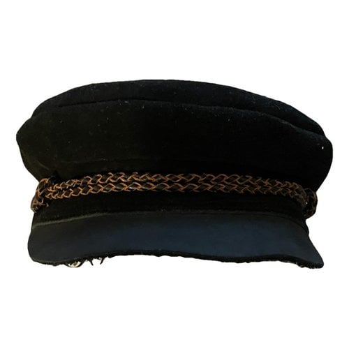 Pre-owned Brixton Leather Hat In Black