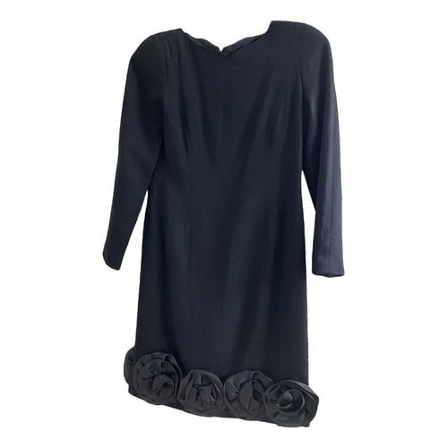 Pre-owned Carolina Herrera Wool Mid-length Dress In Black