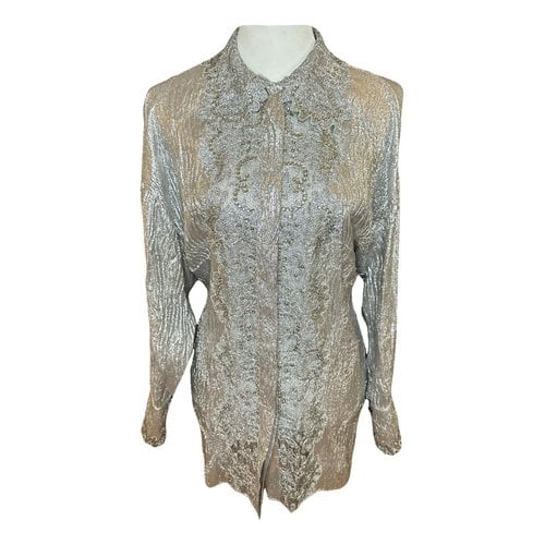 Pre-owned Versace Glitter Shirt In Silver