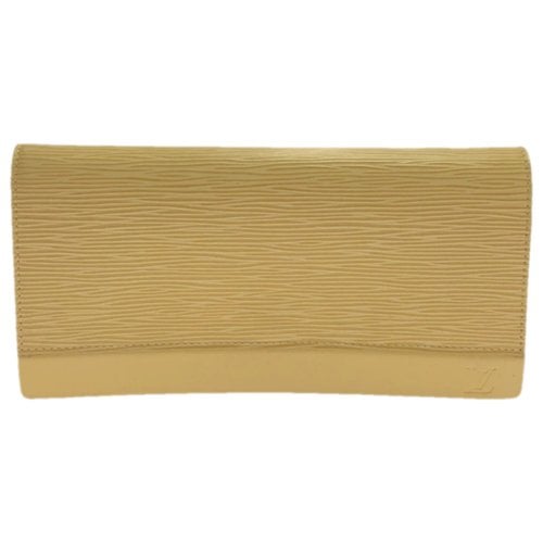Pre-owned Louis Vuitton Honfleur Leather Clutch Bag In Yellow