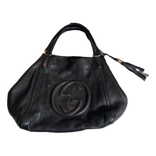 Pre-owned Gucci Soho Leather Handbag In Black