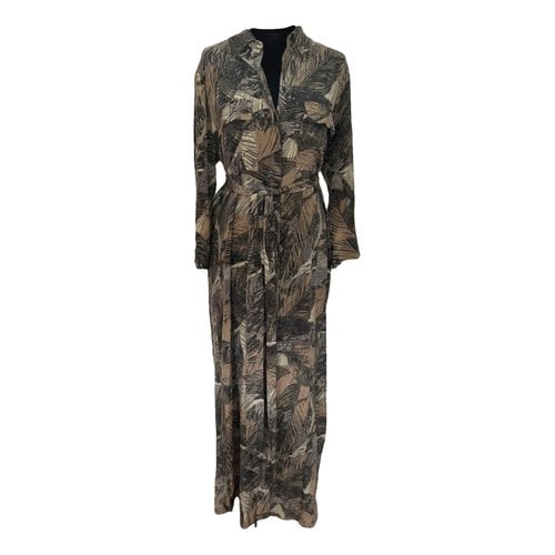 Pre-owned L Agence Silk Maxi Dress In Grey