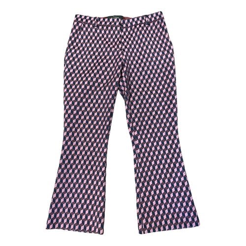 Pre-owned Pinko Wool Straight Pants In Purple