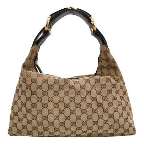 Pre-owned Gucci Hobo Cloth Handbag In Brown
