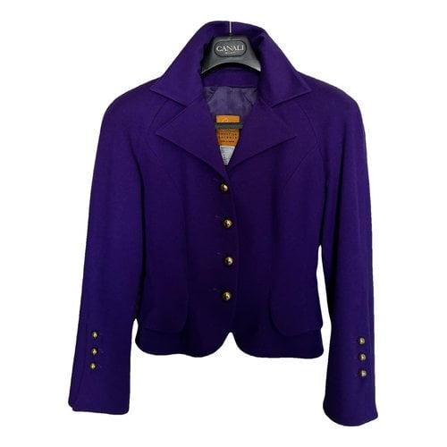 Pre-owned Christian Lacroix Wool Short Vest In Purple