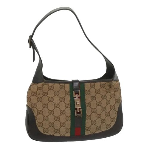 Pre-owned Gucci Jackie Vintage Cloth Handbag In Brown