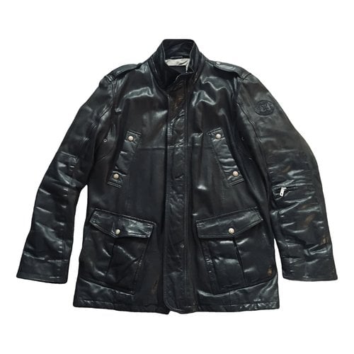 Pre-owned Chevignon Leather Vest In Black