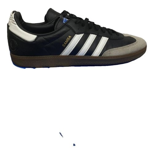 Pre-owned Adidas Originals Samba Leather Low Trainers In Black