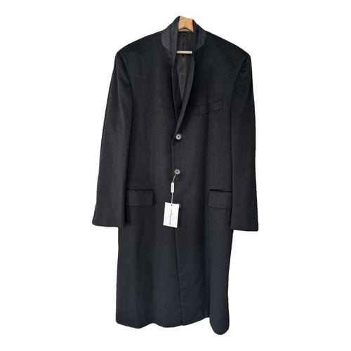 Pre-owned Ferragamo Cashmere Coat In Black
