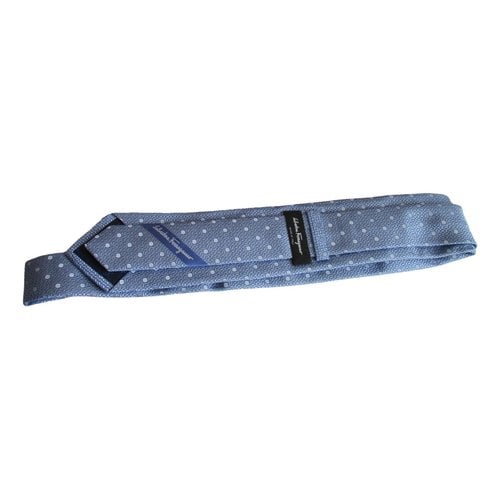 Pre-owned Ferragamo Silk Tie In Blue