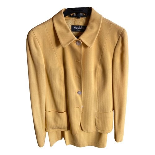 Pre-owned Max Mara Wool Suit Jacket In Yellow