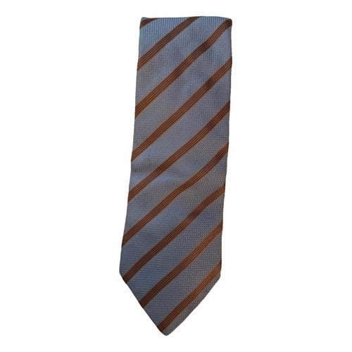 Pre-owned Les Copains Silk Tie In Blue
