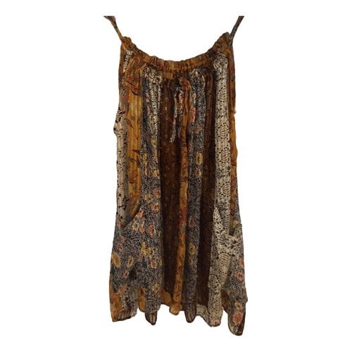 Pre-owned Isabel Marant Silk Mini Dress In Brown