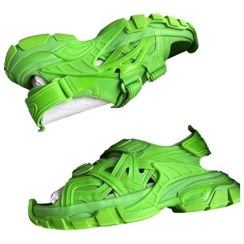 Pre-owned Balenciaga Track Sandals In Green
