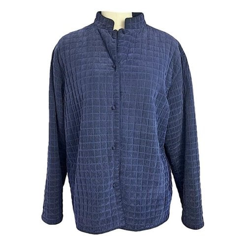 Pre-owned Eileen Fisher Silk Jacket In Blue