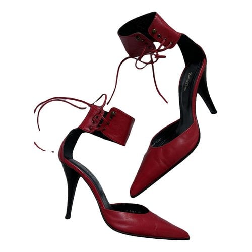 Pre-owned Paco Gil Leather Heels In Red
