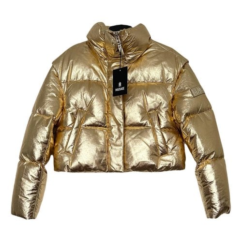 Pre-owned Mackage Leather Puffer In Gold