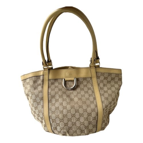 Pre-owned Gucci D-ring Cloth Tote In Yellow