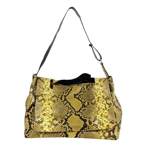 Pre-owned Orciani Leather Handbag In Yellow