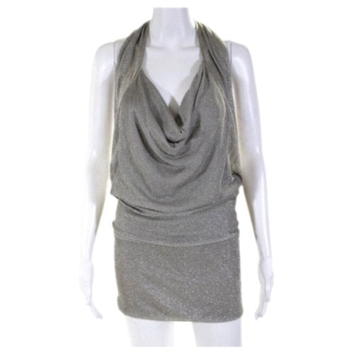 Pre-owned Cynthia Vincent Mini Dress In Grey