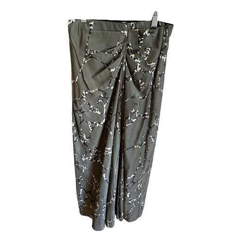 Pre-owned Ba&sh Silk Mid-length Skirt In Khaki