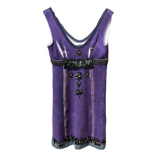 Pre-owned Prada Silk Mid-length Dress In Purple