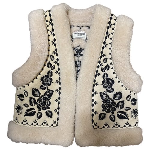 Pre-owned Zadig & Voltaire Shearling Knitwear In Ecru