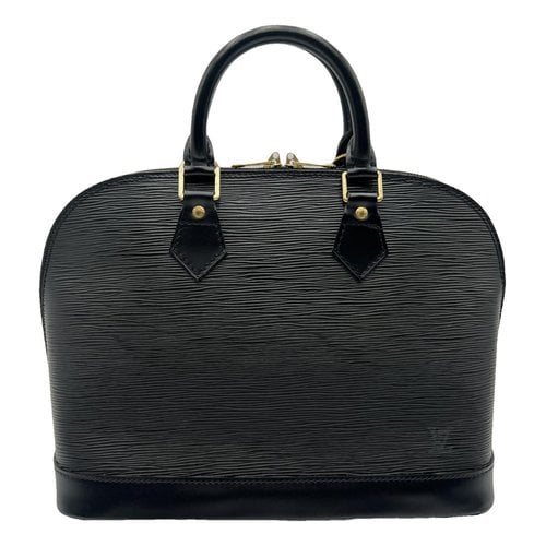 Pre-owned Louis Vuitton Alma Leather Handbag In Black