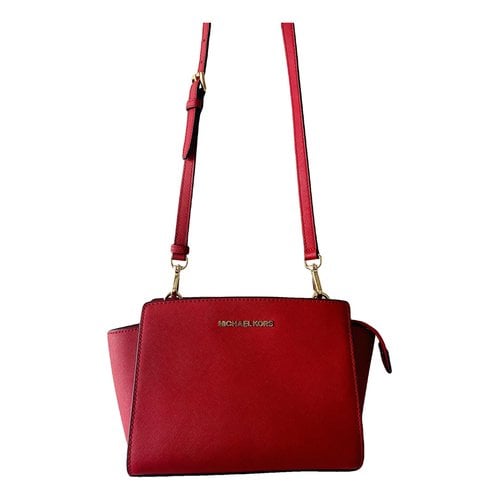 Pre-owned Michael Kors Selma Leather Crossbody Bag In Red