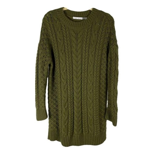 Pre-owned Alice And Olivia Wool Mini Dress In Green