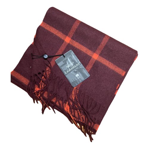 Pre-owned Pringle Of Scotland Cashmere Stole In Burgundy