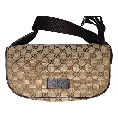 Pre-owned Gucci Cloth Travel Bag In Brown