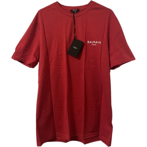 Pre-owned Balmain T-shirt In Red