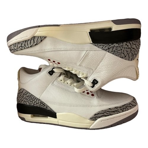 Pre-owned Jordan 3 Leather High Trainers In White
