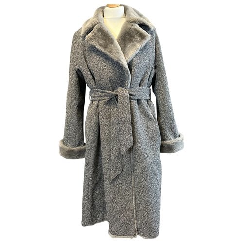 Pre-owned Max Mara Faux Fur Coat In Grey