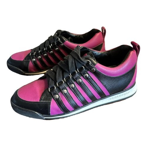Pre-owned Dsquared2 Leather Trainers In Purple