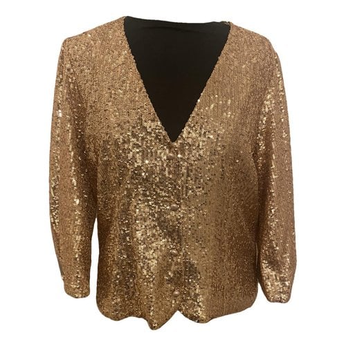 Pre-owned Maje Glitter Blouse In Gold