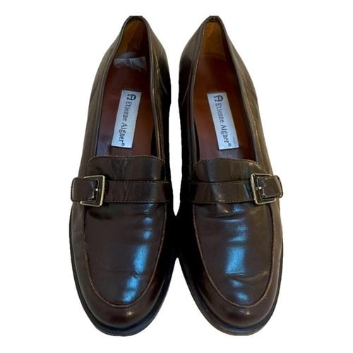 Pre-owned Etienne Aigner Leather Flats In Brown
