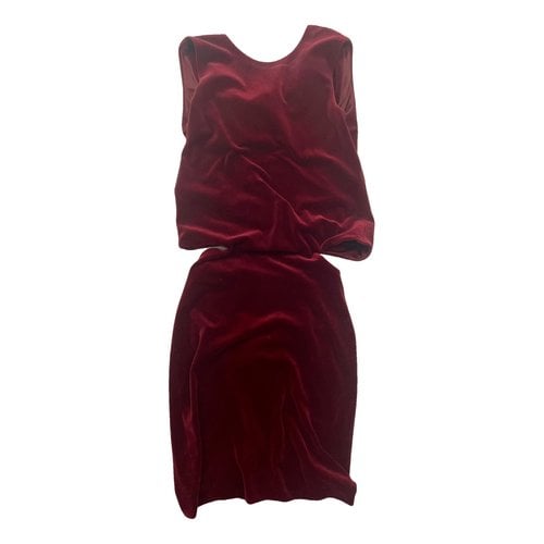 Pre-owned Jil Sander Velvet Mid-length Dress In Burgundy