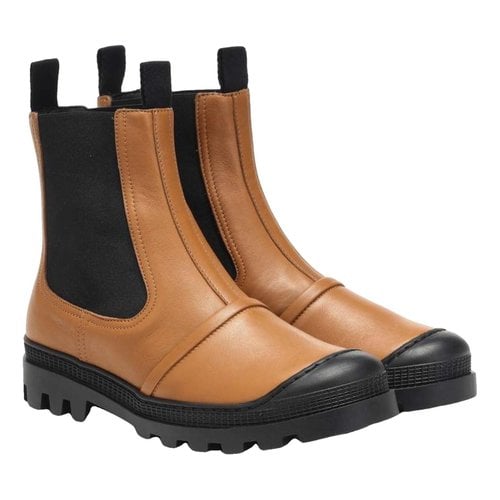Pre-owned Loewe Leather Boots In Brown