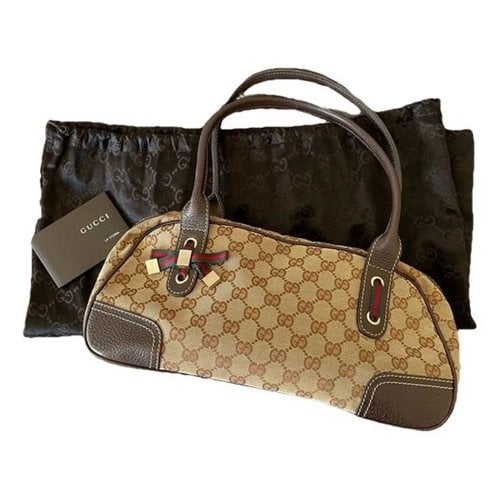 Pre-owned Gucci Princy Cloth Handbag In Brown