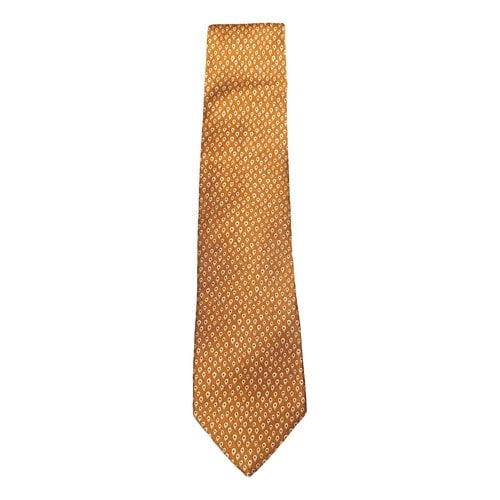 Pre-owned Bvlgari Silk Tie In Orange